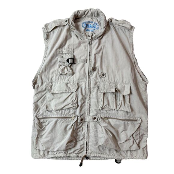 Paparazzi Wear Utility Vest Sz XXL Mens Full Zip Pockets Outdoor Safari Hunting - Picture 1 of 10